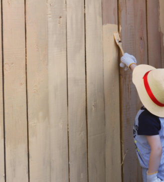 wood fence painting