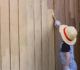 wood fence painting