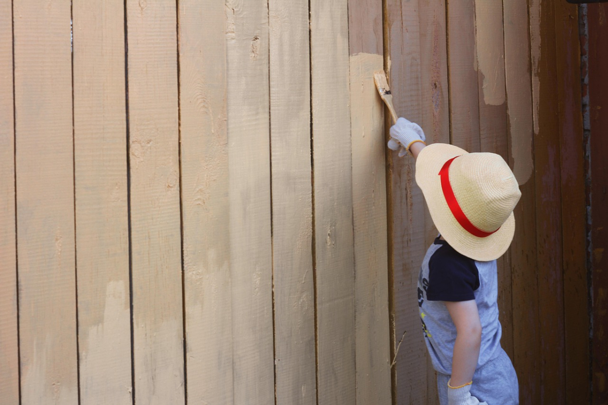 wood fence painting